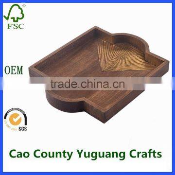 Hand Painted Wood Tray Antique Carved Wood Serving Tray