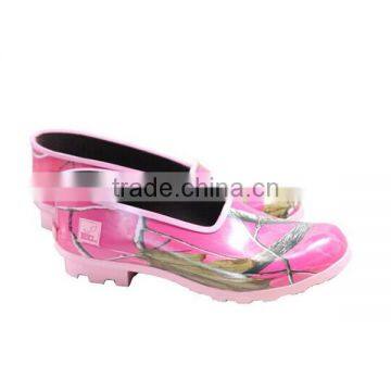 Ladies Lightweight Pink Camo Rubber Garden Shoes photo-2