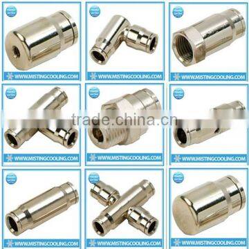 E0394 High Pressure Push-in Tee Connector Brass With Nickel Plated for Connecting Nylon Tubing and Stainless Steel Tubing photo-3