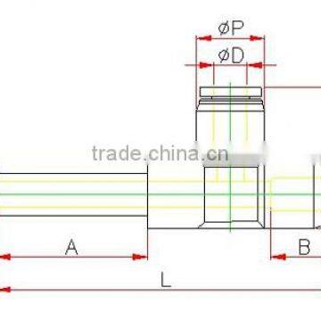 Plastic Tube Fitting, Plug in Run Tee Compact One -touch Tube Fitting , Push in Tube Fitting photo-2