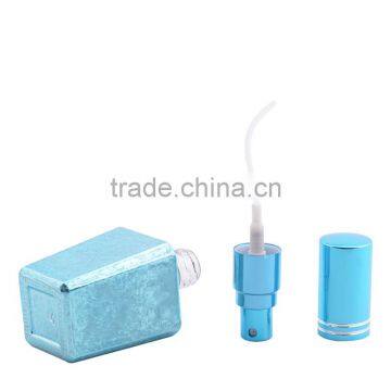 Unique Design Blue Red Crackle Color Empty Rectangular Shaped Glass Perfume Bottle With Aluminum Mist and Cap