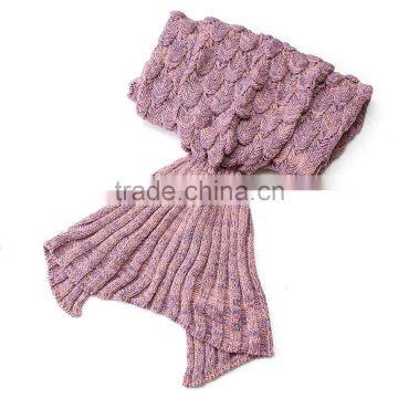 Christmas Gift Wholesale Custom Acrylic Material Kids Children Adults Knitted Crochet Mermaid Tail Blanket photo-5