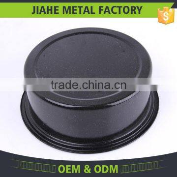 Black Round Enamel Roaster Pan Kitchen Cookware Set photo-3