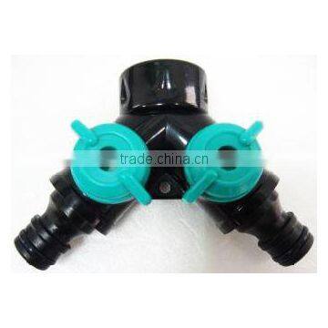 Plastic 2-Way Snap-In Garden Y Shut-Off Valve