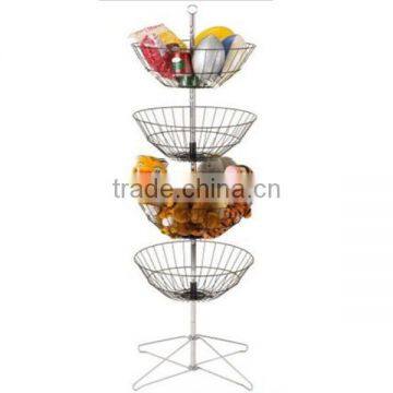 4 Tier Floor Metal Standing Wire Display Racks with Sign Holder & Prong Base New