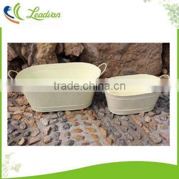 Galvanized White Oval Bulk Flower Buckets for Sale photo-5