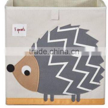 Durable Homes and Gardens Collapsible Fabric Hedgehog Printed Storage Cube