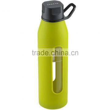 OEM China factory silicone bottle sleeve with BPA free plastic cap