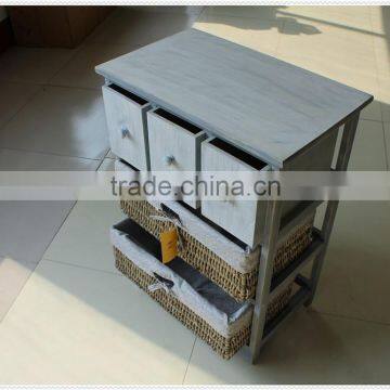 Exclusive Fashion Design High Quality Handmade Customized Wooden Cabinet With Wicker Drawers photo-3