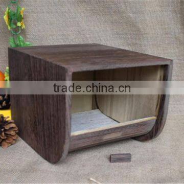 Factory Price Vintage Solid Wooden Remote Storage Box With Sliding Cover photo-3