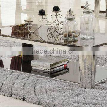 Stainless steel home furniture marble top coffee table C378