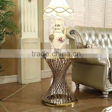 Marble Stainless Steel High Side Table for Corner