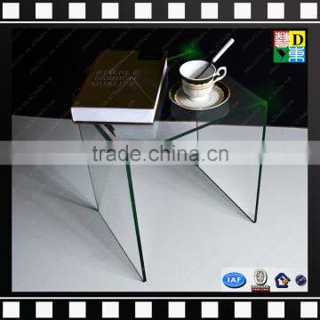 Clear acrylic u-shaped antique console table PMMA custom coffee table cheap from shenzhen yidong