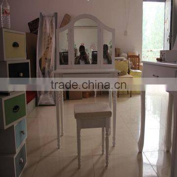 Wooden Furniture Make-up Dressing Table, Wooden Dresser With Mirror and Bench photo-4