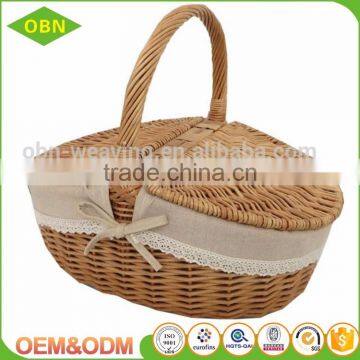 Wholesale Cheap Fruits Food Wicker Hamper Mini Empty Picnic Willow Basket With Cover photo-2