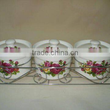 Empty Ceramic Spice Jar With Metal Stand photo-2