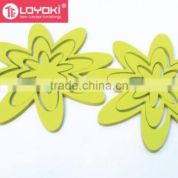 Wall Stickers DIY Wood 3D Flower Shape Home Decal Living Room Murals Wall Wood Furniture Sticker Decor photo-5