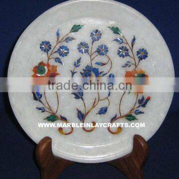 Excellent Quality Marble inlay plates , Decorative gift plate