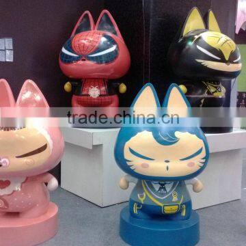 Fiberglass cartoon cat sculpture