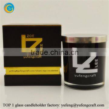 Black and White Glass Candle Jars With Lids photo-3