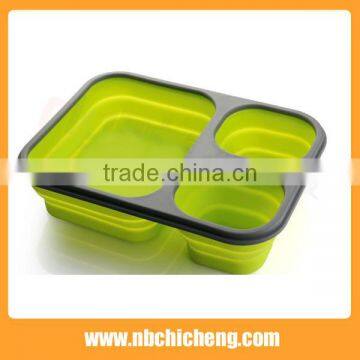 Silicone Lunch Box, Folding Lunch Box, Silicone Microwave Food Container photo-3