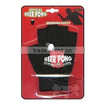 fingerless glove/beer pong drinking glove