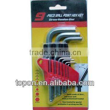 9 Pcs L shape ball end carbon steel spanner hex key wrenches set