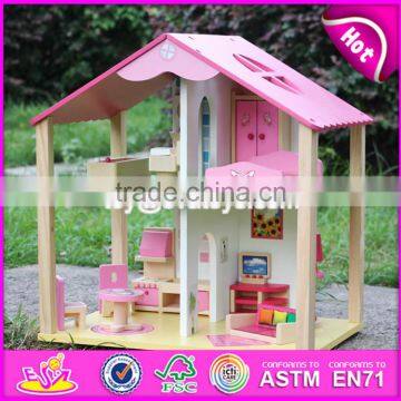 New Design Beautiful Princess Wooden Dollhouse for Children W06A218 photo-6