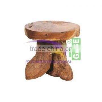 Stool Made From Log Furniture Teak Wood Model Stump Organic ,natural Colot photo-3