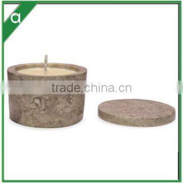 Multi Sizes of Scented Candle in Marble Vessel With Lid photo-2