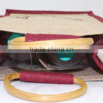 Eco-friendly Jute Bag Wine Bottle Bag Made in India photo-2