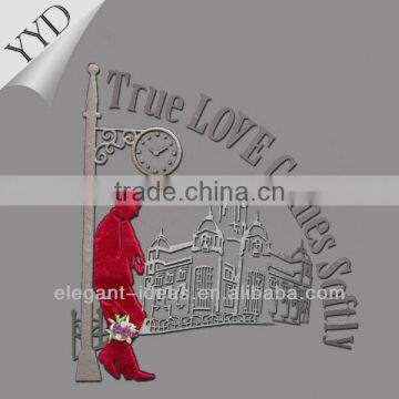 Custom velvet heat transfer design decoration motif on garment