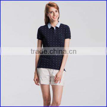 2017 New Product Popular Pretty Printing Custom Polo Tshirt Wholesale Women Tshirt