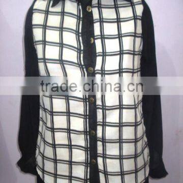 LADIES BLOUSE WITH GEORGETTE SLEEVES (Garment Stock Lots / Apparel Stock / Stocklots / Garment Apparel From India) photo-3