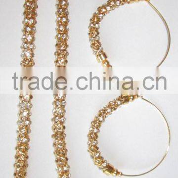 Crystal Necklace String Hoop Earrings Set photo-4