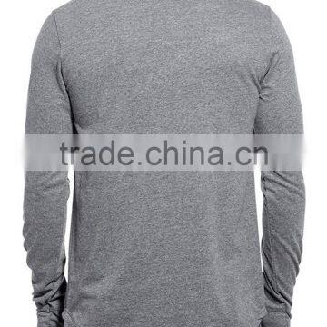 Mens Full Sleeve Round Neck Dark Grey Cotton Tshirt photo-2