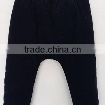 Handsome Baby Boys Embroidered Black Corduroy Cotton Inner Pants for Winter