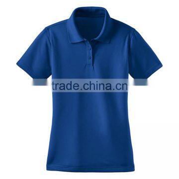 Wholesale Blue Color Women New Design 100% Polyester Plain Dry Fit Polo Shirt photo-2