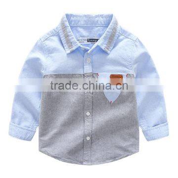 S33471W Children's Fashion Long-sleeved 100 Cotton Boys Shirt photo-3