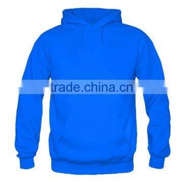 Mens Royal Blue Fleece Pullover Plain Hoody photo-2