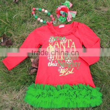 Baby girls Chirstmas Dress with matching hair bows and chunky necklace set