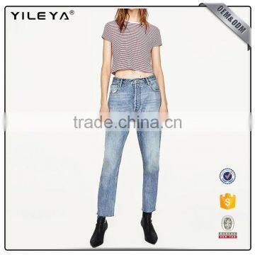 Casual Tops Strip Round-neck Camiseta Top photo-2