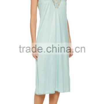 High Quality Silk Made Sexy One Piece Nightdress With Lace Trims photo-2