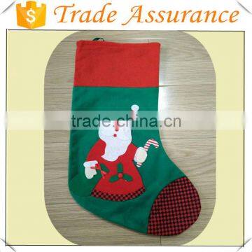 High Quality Felt Designer Green Christmas Stocking