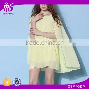 2016 Guangzhou Shandao Summer Sexy Champagne Bat Sleeve Beautiful Elegant Chiffon Normal Dresses