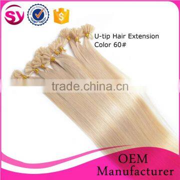 2016 Hot Selling Unprocessed Virgin Pre-bonded U-tip Hair Extension, Blonde Straight Human Hair photo-4