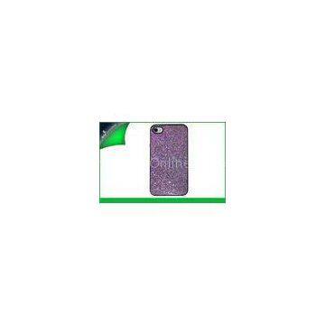 Unique Purple Glitter Sparkle Bling Protective PU Leather Case For IPhone5 / 5s