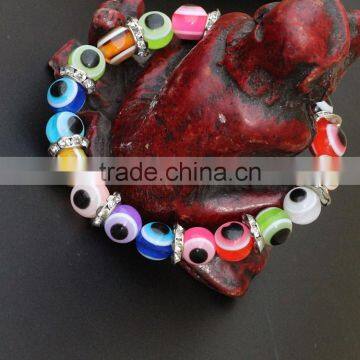 Colorful Resin Evil Eye Beads Bracelet Turkish Lucky Eye Bracelet photo-3