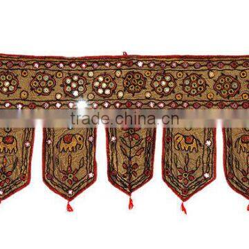 Cotton Patchwork Door Window Valance Embroidered Toran