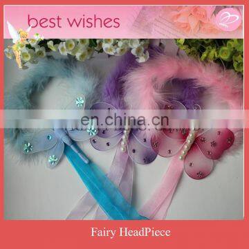 Artificial Butterfly and dragonfly decorative girls headpieces with ribbon